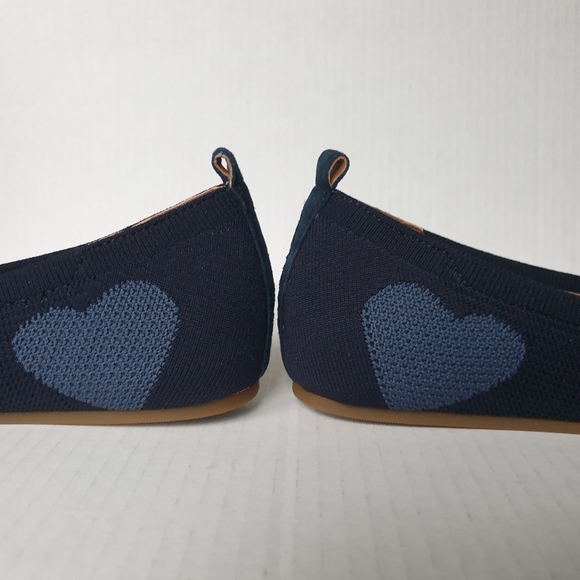 Ellen DeGeneres Lilliane Knit Heart Lagoon Bay Blue Slip-On Ballet Flats Sz 7.5 - Picture 3 of 16